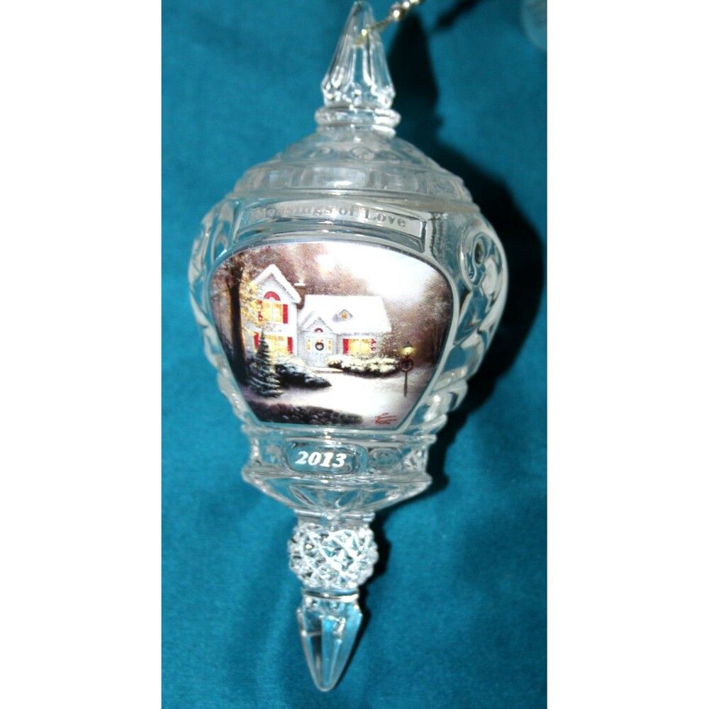 2013 Thomas Kinkade Crystal Christmas Ornament Blessings of Love Holiday Decor